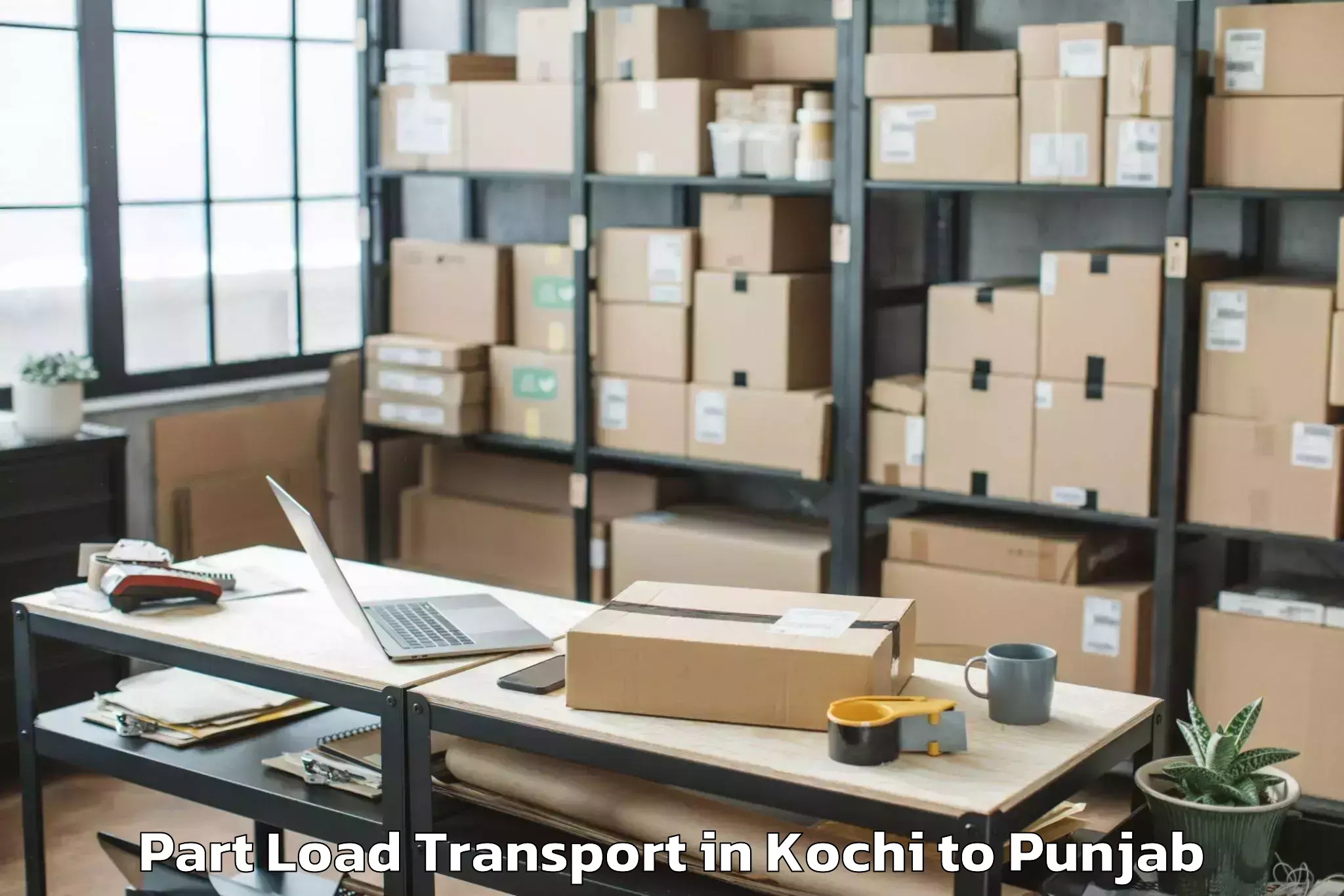 Easy Kochi to Mukerian Part Load Transport Booking